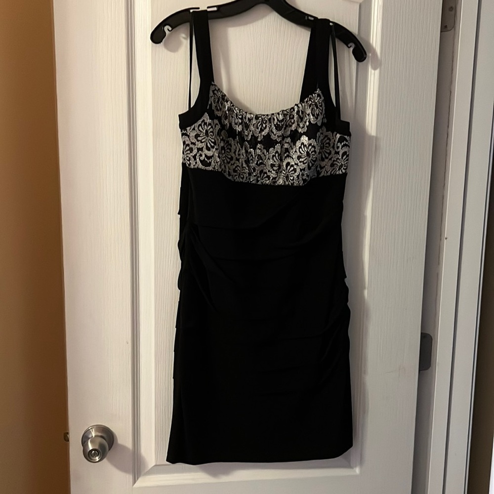 Women’s Black Cocktail Dress, short, size 14